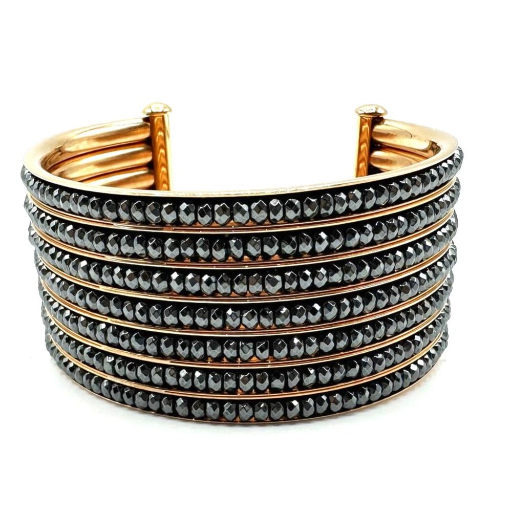 Milor Italy Bronze and Hematite Wrist Cuff/Bangle